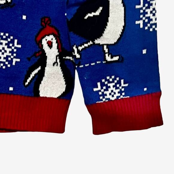 NY Laundry Holiday Classics Penguin Sequined Bow Tie Ugly Christmas Sweater - Picture 6 of 7